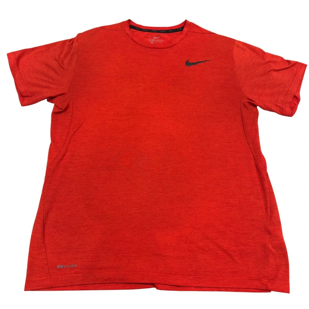 Nike Dri Fit Men's Red/Orange‎ Short Sleeve Athletic T Shirt Size Large L